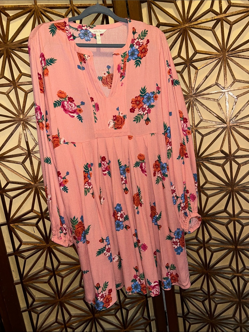 Matilda Jane Let’s Go Out Pink Floral Long Sleeve Dress 2XL